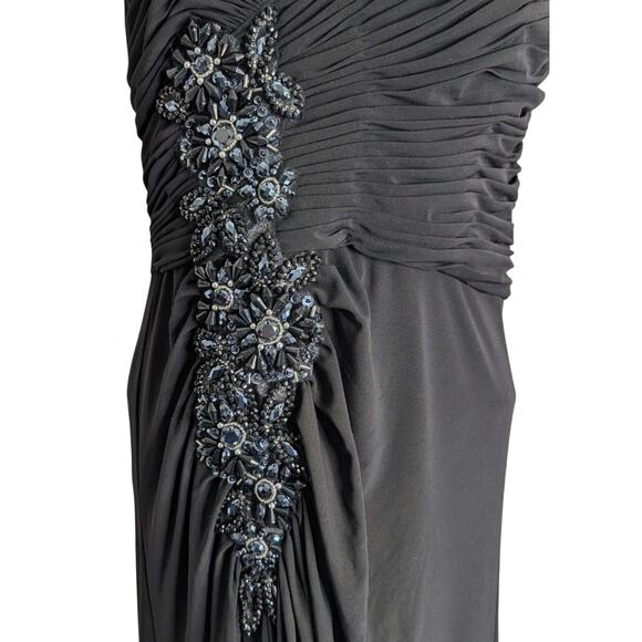 VTG Cache Beaded Evening Gown Ruched Gala Dress 8 Elegant Old Hollywood Glam - Picture 3 of 7